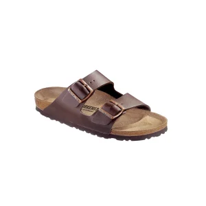 Sandal Birkenstock Arizona Birko-Flor, Smal läst - Mörkbrun Unisex