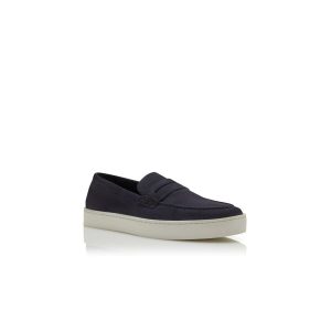 ELLIS marinblå slip-on-Loafers i mocka