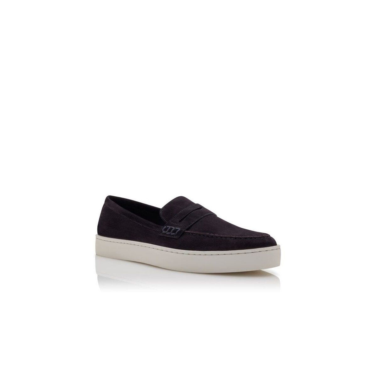 ELLIS marinblå slip-on-Loafers i mocka