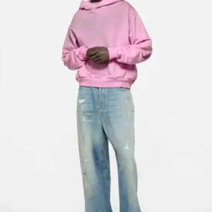 Fleece-hoodie med logotyp