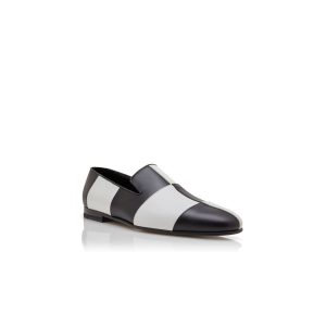 GAULA Loafers i svart och vitt kalvskinn
