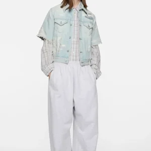Lappad jeansjacka