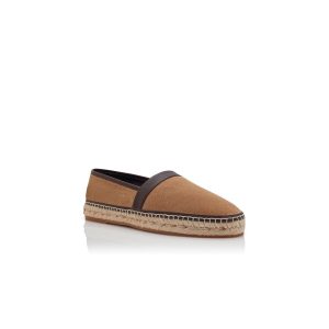 NERANO Espadriller i brunt kalvskinn