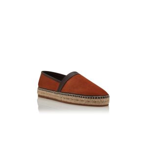 NERANO Espadriller i orange kalvskinn