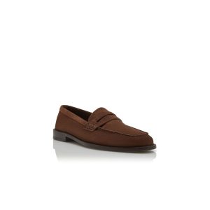 PERRY Mörkbruna pennyloafers i mocka
