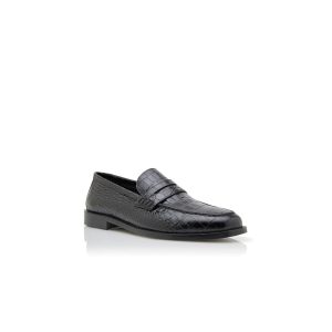 PERRY Svarta pennyloafers i kalvskinn