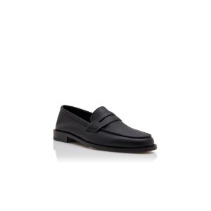 PERRY Svarta pennyloafers i kalvskinn